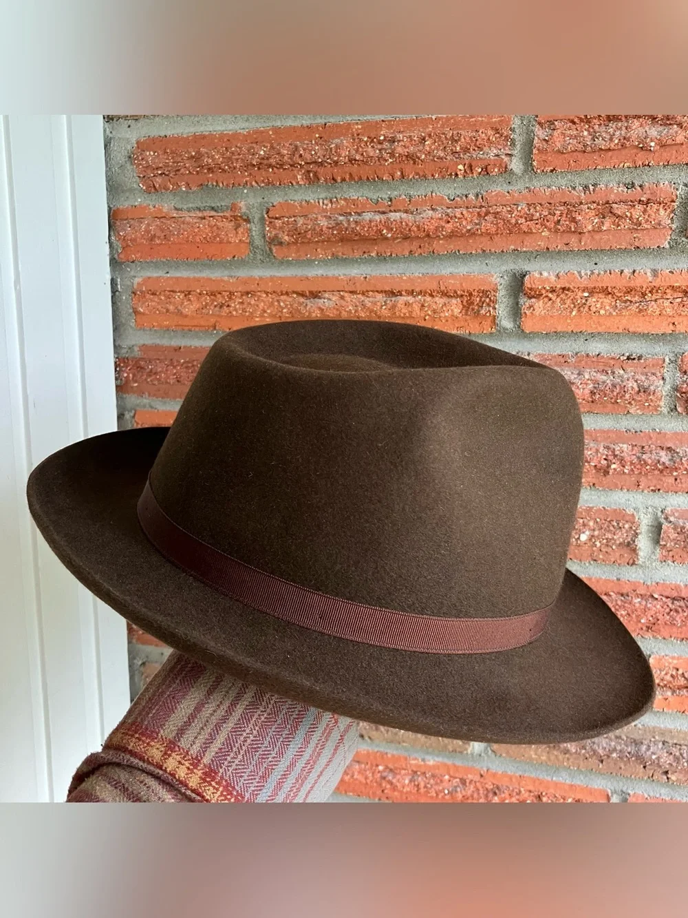 Borsalino Rain Proof Line Water Repellent Brown Fedora 7 3/8 - 7 1/2